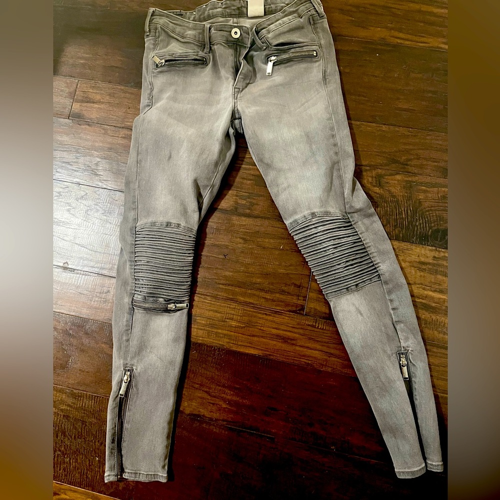 H&M denim grey skinny jeans